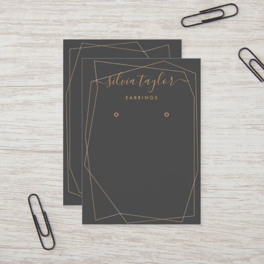 Calligraphy Gold Frame Earring-Grafikkarte Visitenkarte (Vorderseite/Rückseite Beispiel)