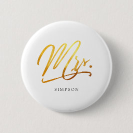 Calligraphy Gold Frau elegante Button