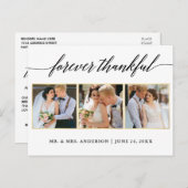 Calligraphy Gold Wedding 3 Foto für immer Dankbar Postkarte (Vorne/Hinten)