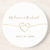 Calligraphy Gold Wedding Coaster Getränkeuntersetzer (Vorne)