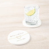 Calligraphy Gold Wedding Coaster Getränkeuntersetzer (Seite)