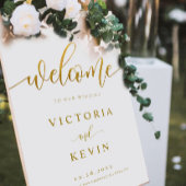 Calligraphy Gold Wedding Welcome Sign Poster