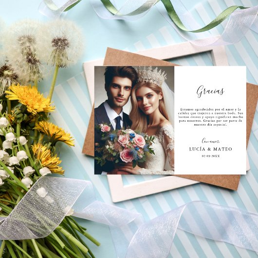 Calligraphy Gracias Spanish Wedding Vielen Dank Karte