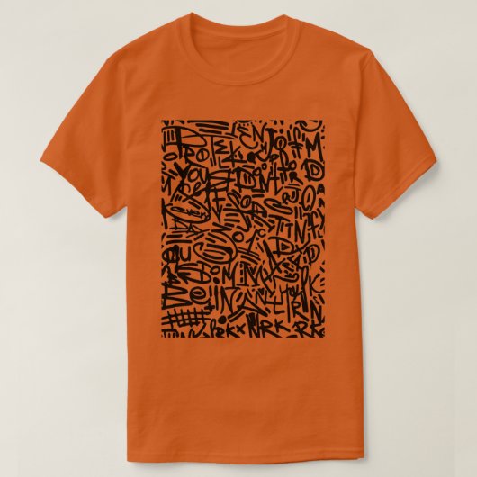 Calligraphy Graffiti Street Art Urban Pattern T-Shirt (Design vorne)