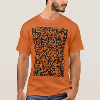 Calligraphy Graffiti Street Art Urban Pattern T-Shirt