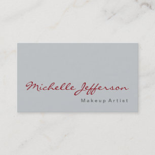 Calligraphy Gray Makeup Artist Business Card Visitenkarte