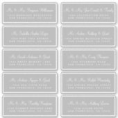 Calligraphy Gray Wedding Guest Address Labels (Vorderseite)