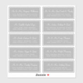 Calligraphy Gray Wedding Guest Address Labels (Blatt)