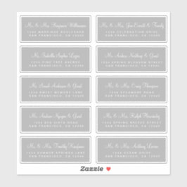 Calligraphy Gray Wedding Guest Address Labels