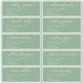 Calligraphy Green Guest Address Labels UK Layout (Vorderseite)