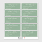 Calligraphy Green Guest Address Labels UK Layout (Blatt)