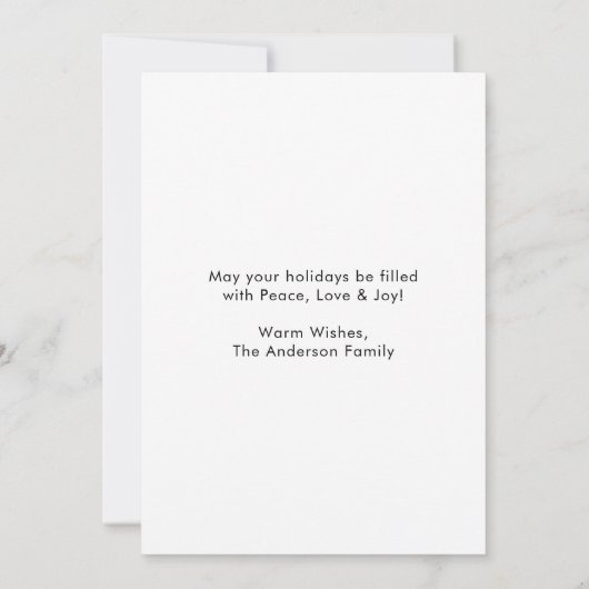 Calligraphy Green Ink Script 2 Foto Weihnachten (Rückseite)