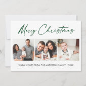 Calligraphy Green Ink Script 3 Foto Weihnachten (Vorderseite)