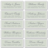 Calligraphy Green Wedding Guest Address Labels (Vorderseite)
