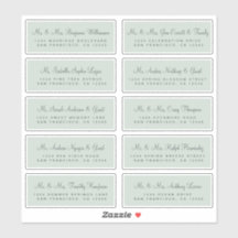 Calligraphy Green Wedding Guest Address Labels