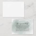 Calligraphy Green White Honeymoon Wish Begleitkarte<br><div class="desc">Diese kalligraphisch grüne,  weiße Flitterwochen-Wunschzettel ist perfekt für eine einfache Hochzeit. Das Design besticht durch einen wunderschönen schwarzen Schriftart mit Kalligrafie in einem grün-weißen Hintergrund.</div>