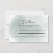 Calligraphy Green White Wedding Song Request Card RSVP Karte (Vorderseite)