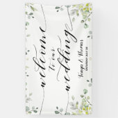 Calligraphy Greenery Eucalyptus Begrüßung Banner (Vertikal)