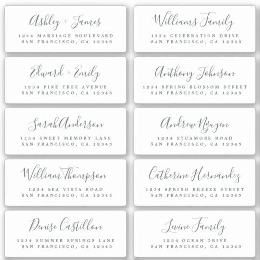Calligraphy Guest Address Labels BESTELLEN AUF 6"  (Vorderseite)