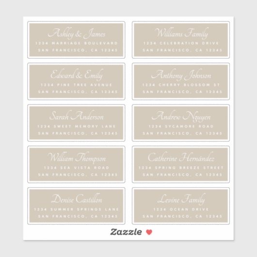 Calligraphy Guest Address Labels BESTELLEN AUF 8"  (Blatt)