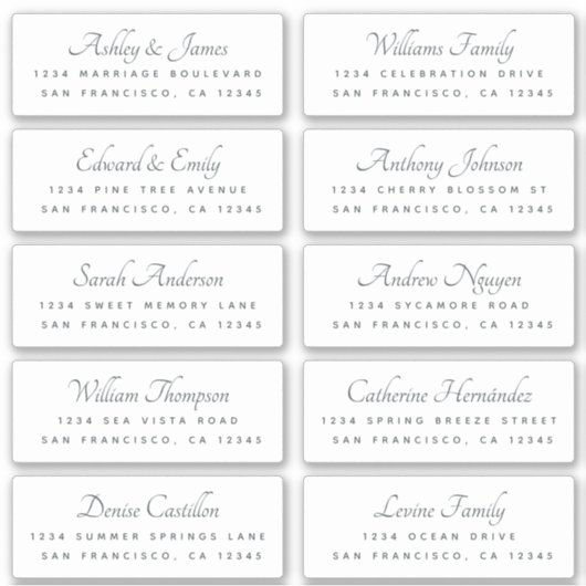 Calligraphy Guest Address Labels BESTELLEN AUF 8" (Vorderseite)