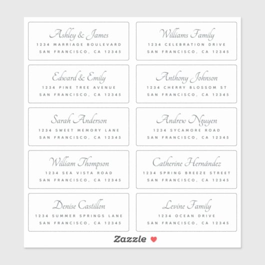 Calligraphy Guest Address Labels BESTELLEN AUF 8" (Blatt)