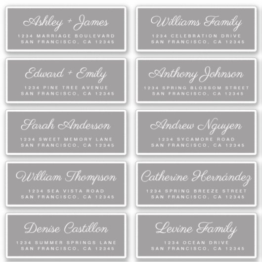 Calligraphy Guest Address Labels ORDER 6" oder 8"! (Vorderseite)