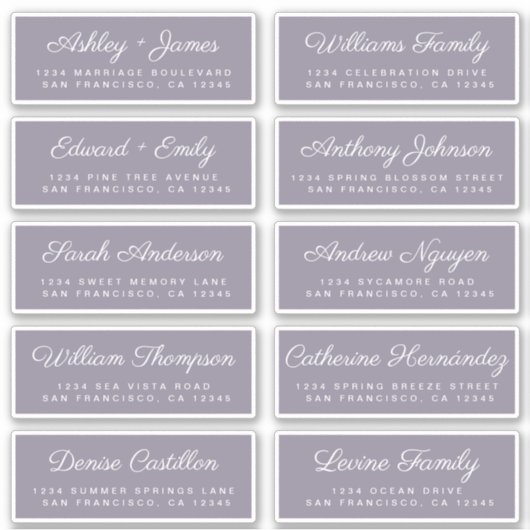 Calligraphy Guest Address Labels ORDER 6" oder 8"! (Vorderseite)