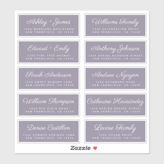 Calligraphy Guest Address Labels ORDER 6" oder 8"! (Blatt)