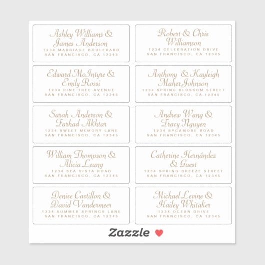 Calligraphy Guest Address Labels ORDER 6" oder 8"! (Blatt)