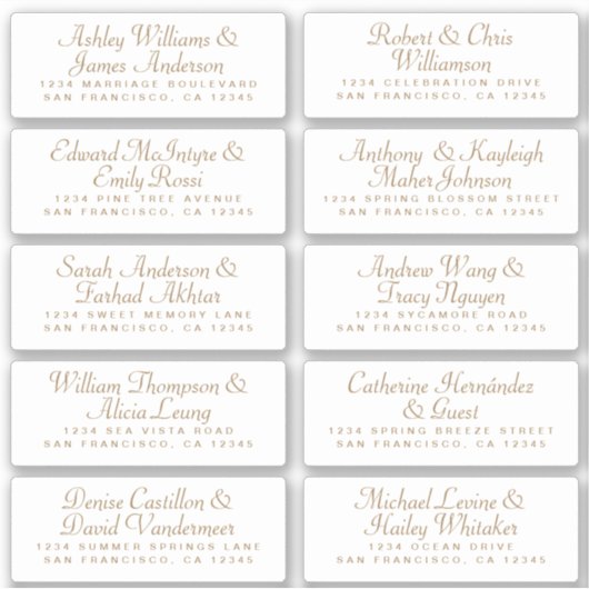 Calligraphy Guest Address Labels ORDER 6" oder 8"! (Vorderseite)