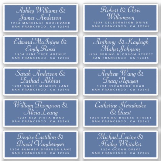 Calligraphy Guest Address Labels ORDER 6" oder 8"! (Vorderseite)