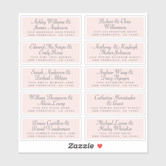 Calligraphy Guest Address Labels ORDER 6" oder 8"! (Blatt)