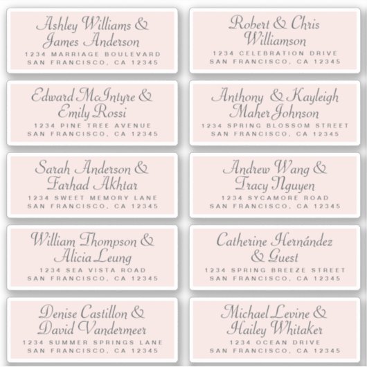 Calligraphy Guest Address Labels ORDER 6" oder 8"! (Vorderseite)