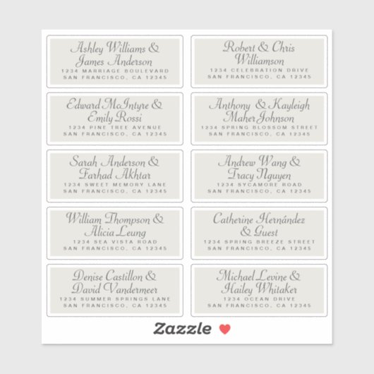Calligraphy Guest Address Labels ORDER 6" oder 8"! (Blatt)