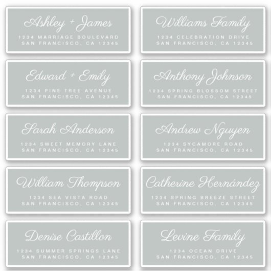 Calligraphy Guest Address Labels ORDER 6" oder 8"! (Vorderseite)