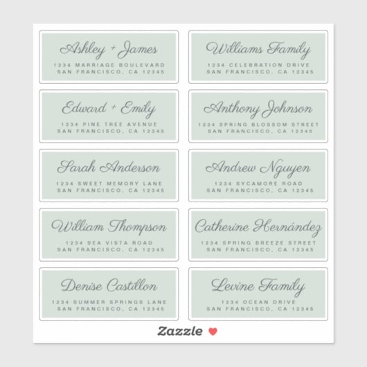 Calligraphy Guest Address Labels ORDER 6" oder 8"! (Blatt)