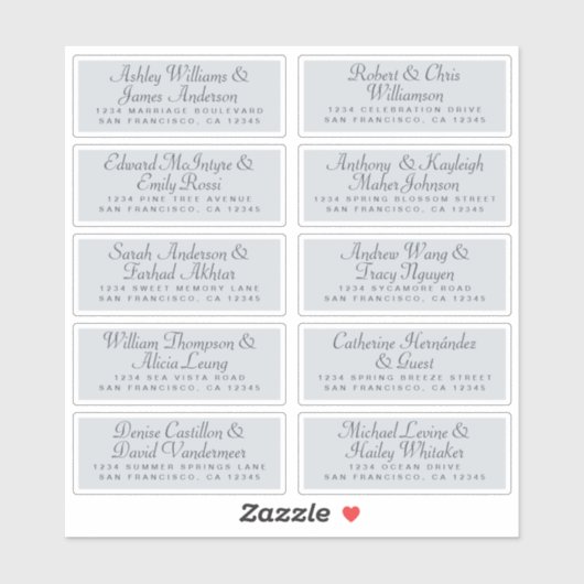 Calligraphy Guest Address Labels ORDER 6" oder 8"! (Blatt)