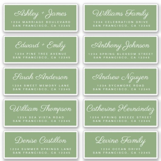 Calligraphy Guest Address Labels ORDER 6" oder 8"! (Vorderseite)