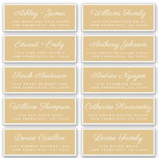 Calligraphy Guest Address Labels ORDER 6" oder 8"! (Vorderseite)