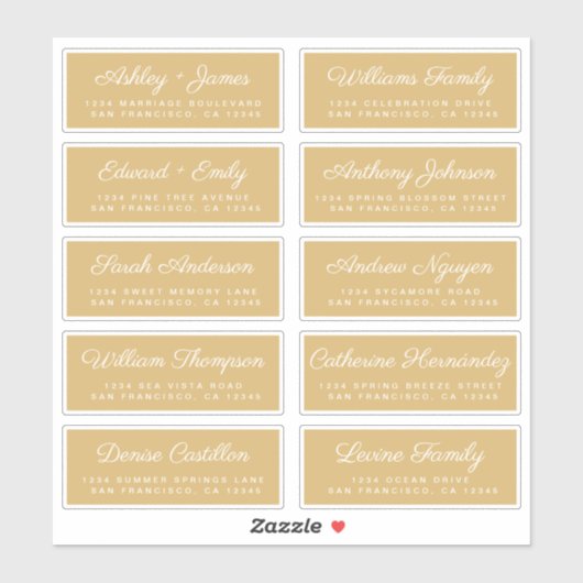 Calligraphy Guest Address Labels ORDER 6" oder 8"! (Blatt)