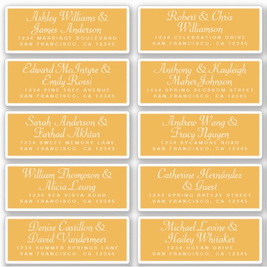 Calligraphy Guest Address Labels ORDER 6" oder 8"! (Vorderseite)