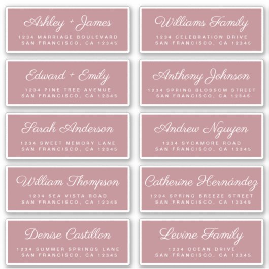 Calligraphy Guest Address Labels ORDER 6" oder 8"! (Vorderseite)