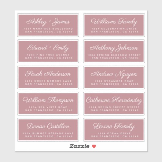 Calligraphy Guest Address Labels ORDER 6" oder 8"! (Blatt)