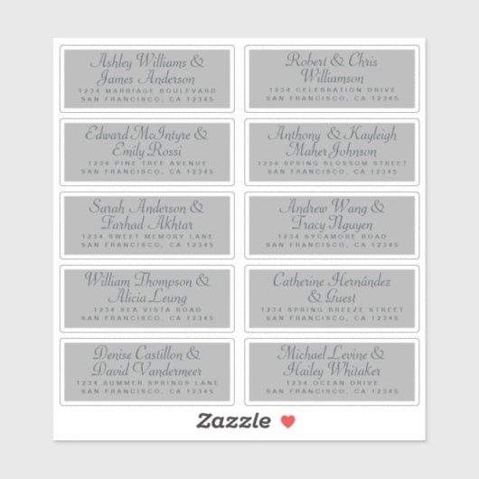 Calligraphy Guest Address Labels ORDER 6" oder 8"! (Blatt)