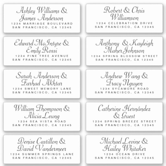 Calligraphy Guest Address Labels ORDER 6" oder 8"! (Vorderseite)