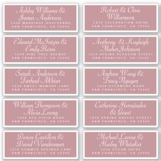 Calligraphy Guest Address Labels ORDER 6" oder 8"! (Vorderseite)