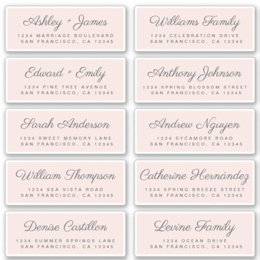 Calligraphy Guest Address Labels ORDER 6" oder 8"! (Vorderseite)