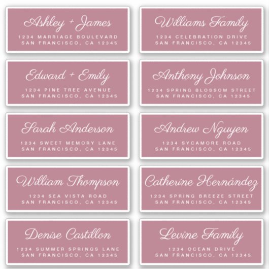 Calligraphy Guest Address Labels ORDER 6" oder 8"! (Vorderseite)