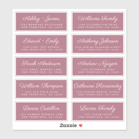 Calligraphy Guest Address Labels ORDER 6" oder 8"! (Blatt)